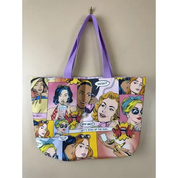 Estee Lauder "Let's Soak Up The Sun" Print Makeup Tote Bag with Strap - Picture 5 of 9